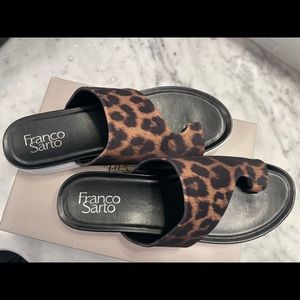 NWT Franco Santo size 8 animal print sandals. Korlie2 in camel. Soft, flexible